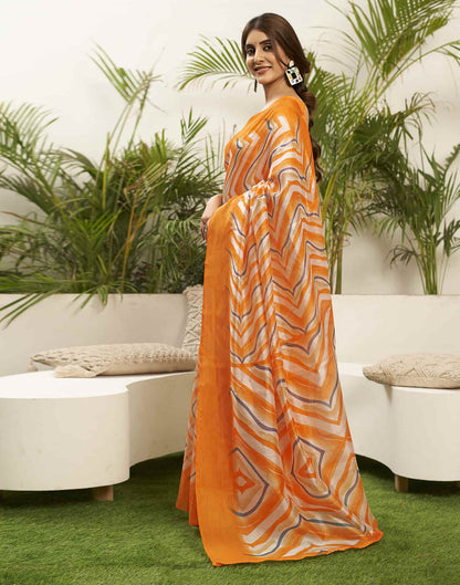 Charming Light Orange Handloom Cotton Saree