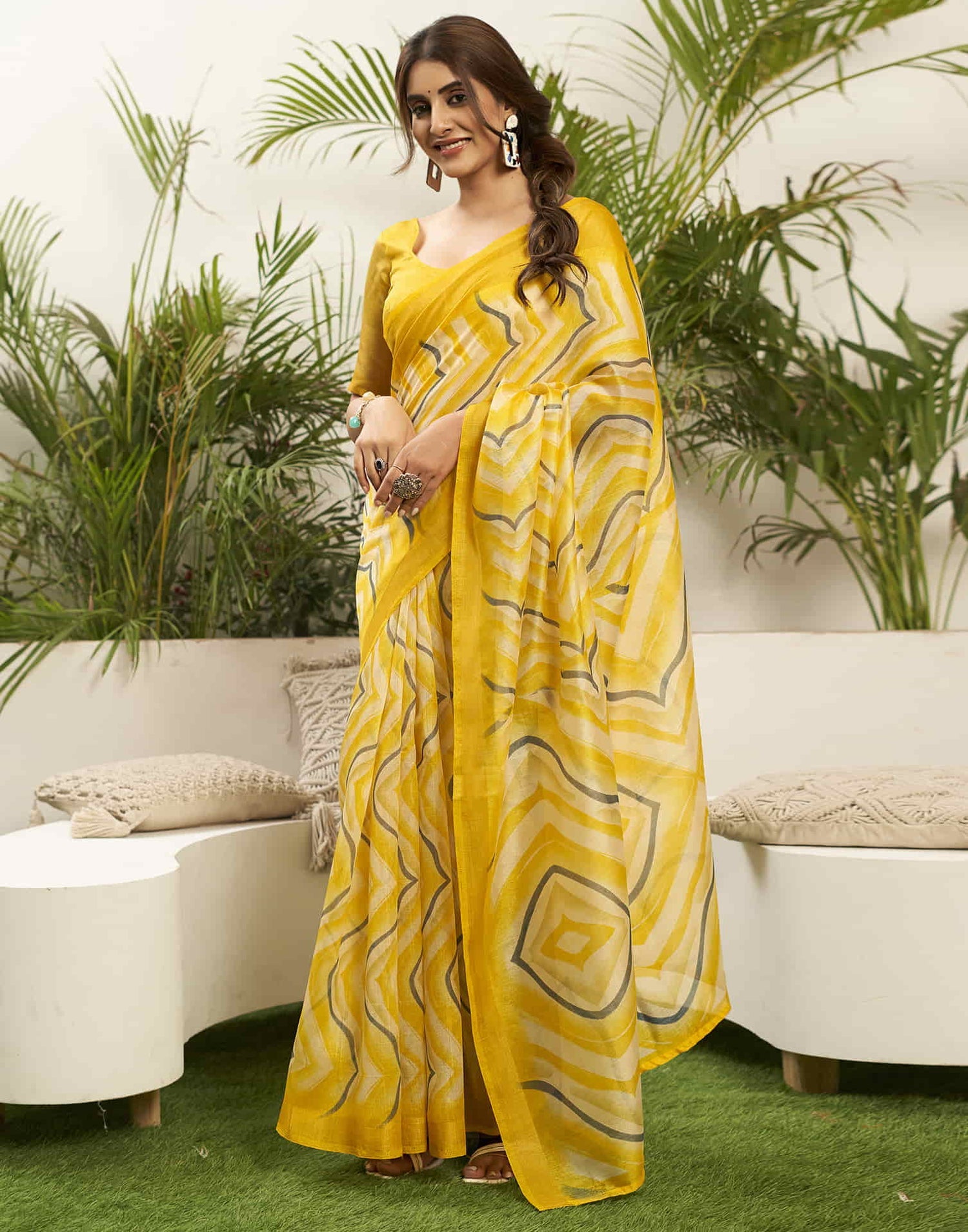 Radiant Yellow Handloom Cotton Saree