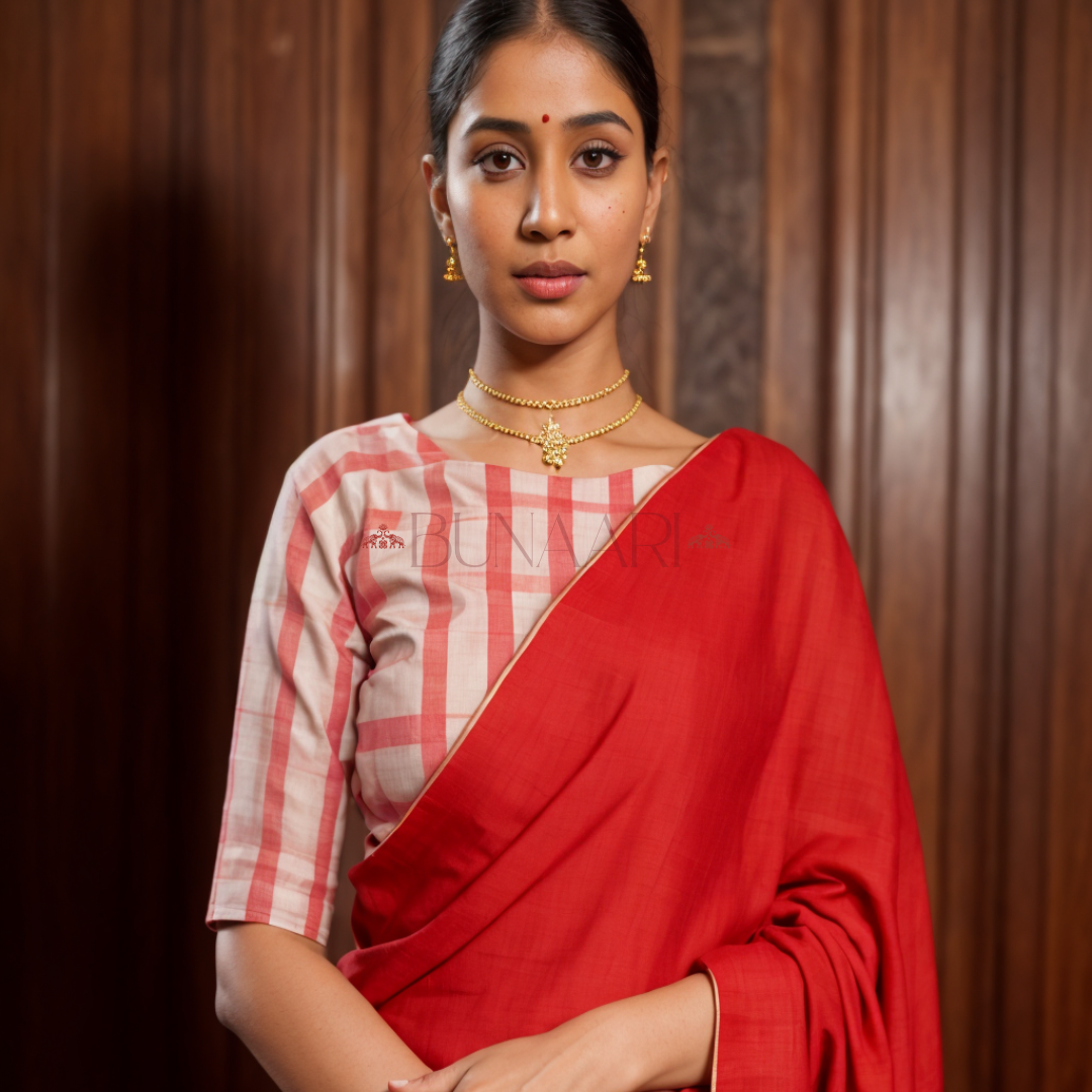 Red Color Luxurious Chanderi Cotton Silk Saree