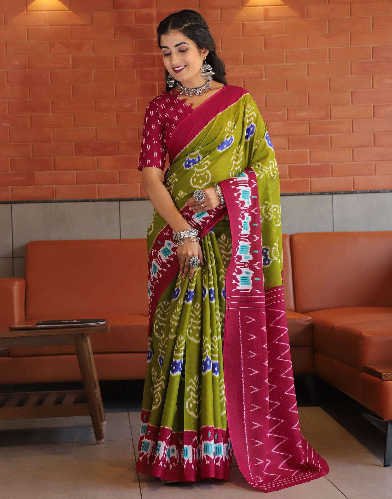 Elegant Green Cotton Saree