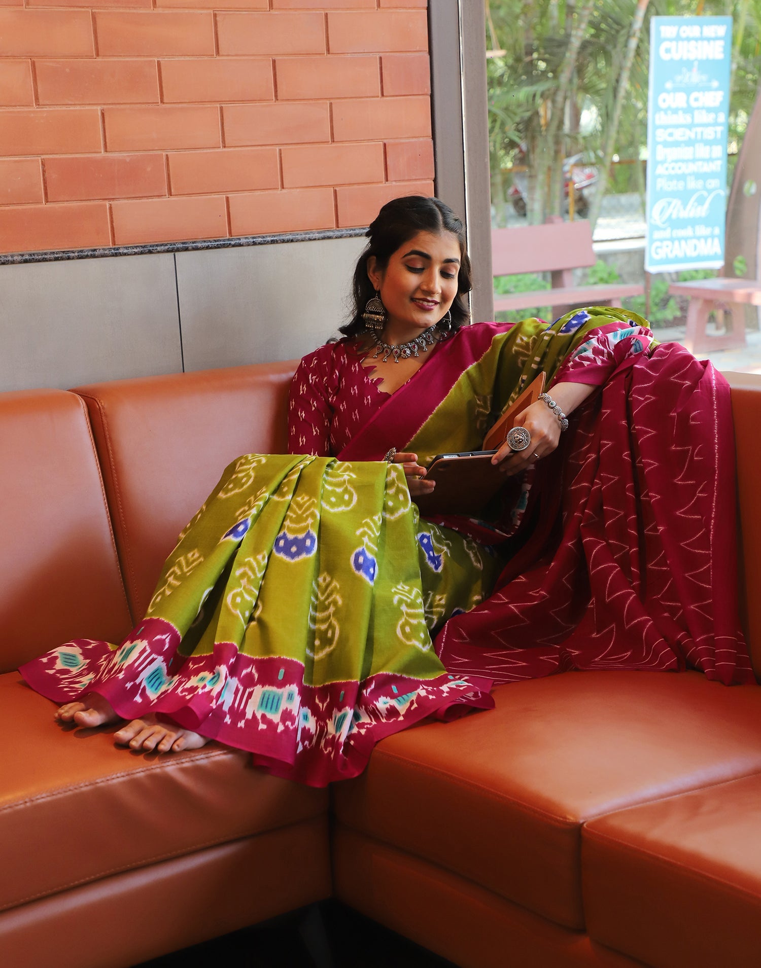 Elegant Green Cotton Saree