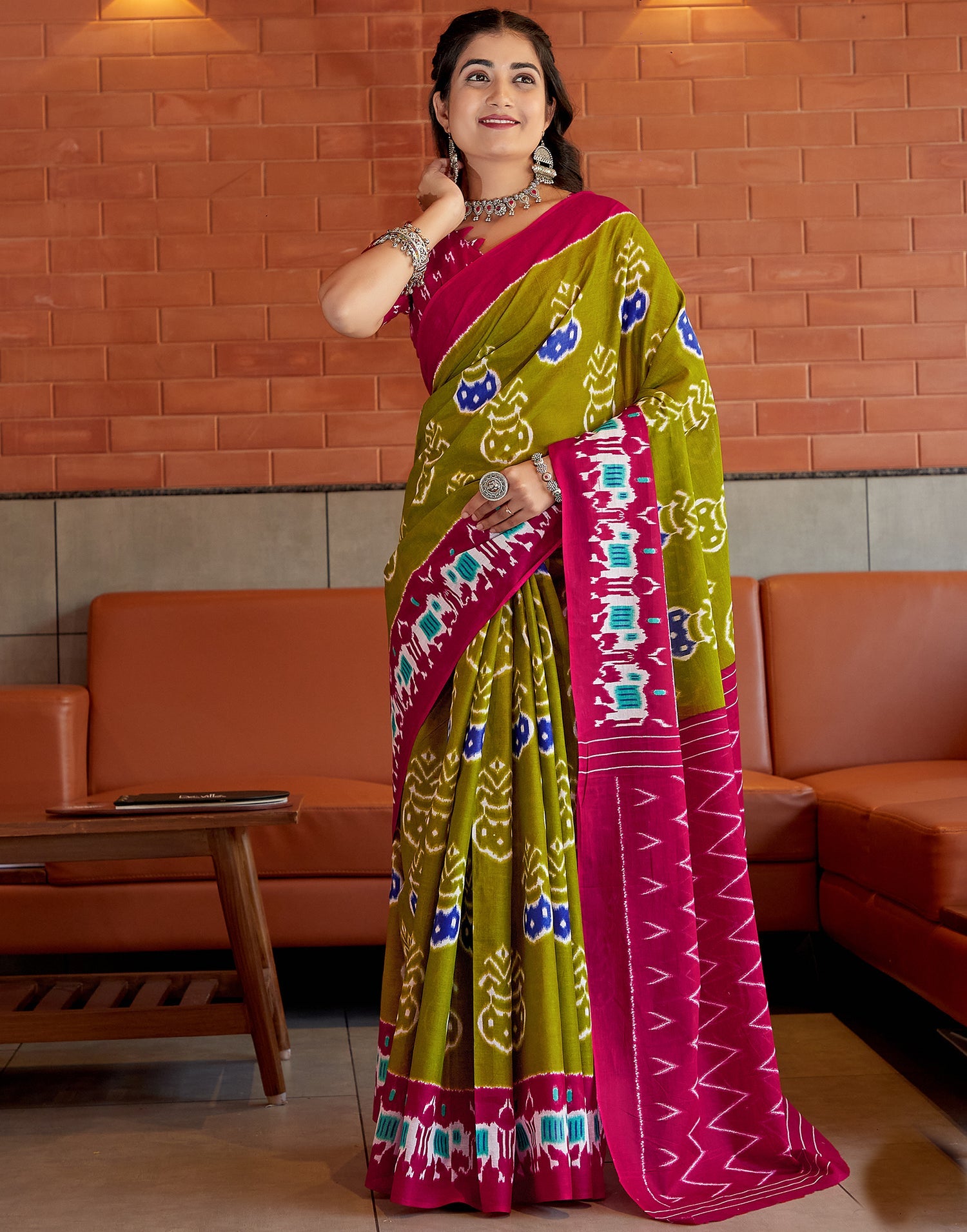 Elegant Green Cotton Saree