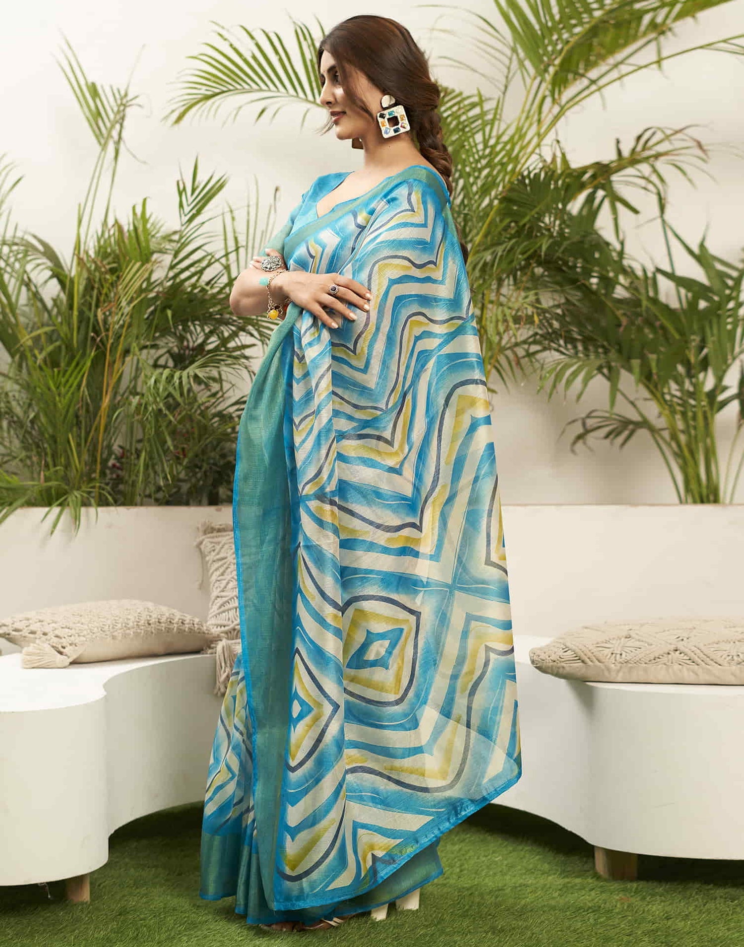 Elegant Blue Handloom Cotton Saree