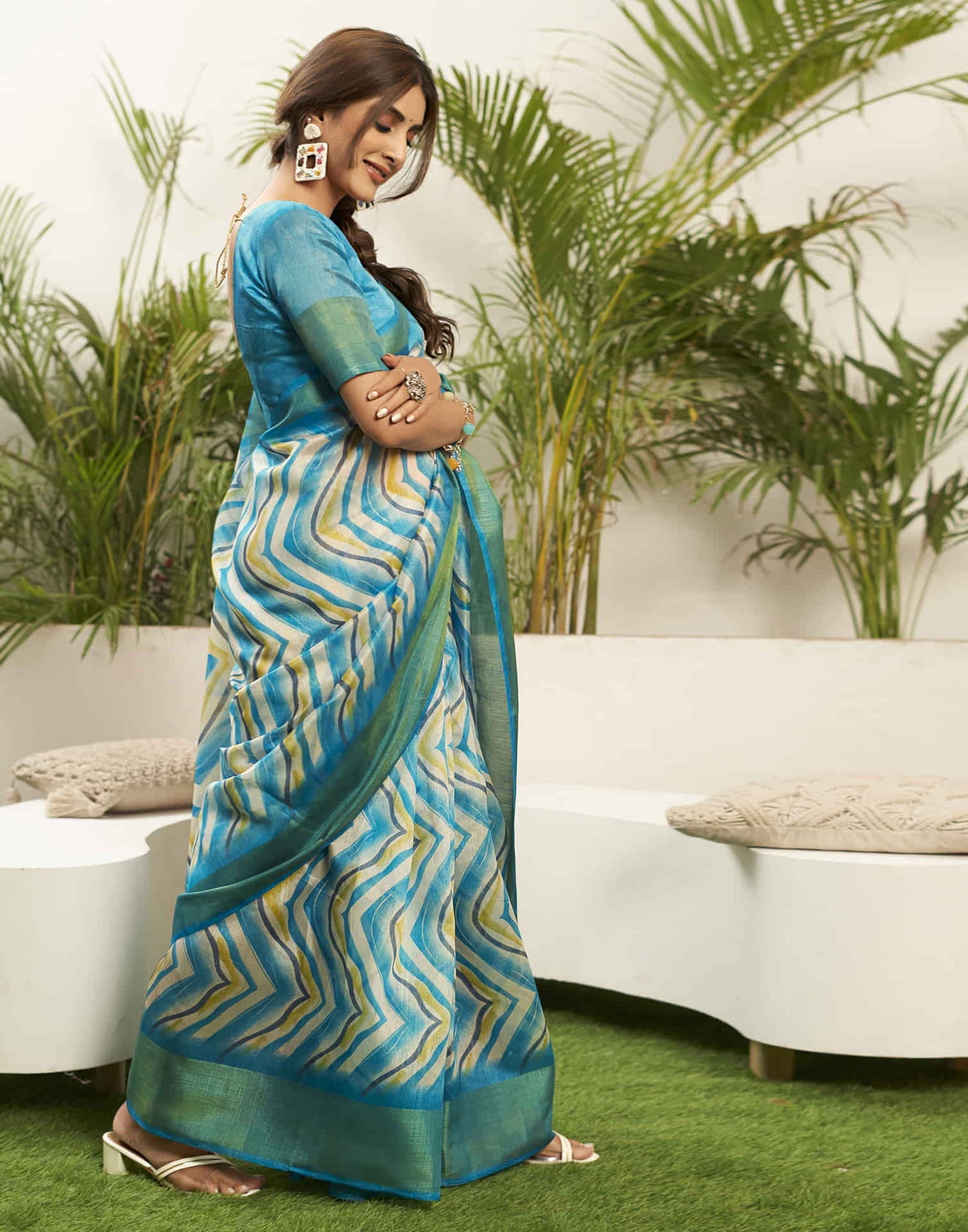 Elegant Blue Handloom Cotton Saree