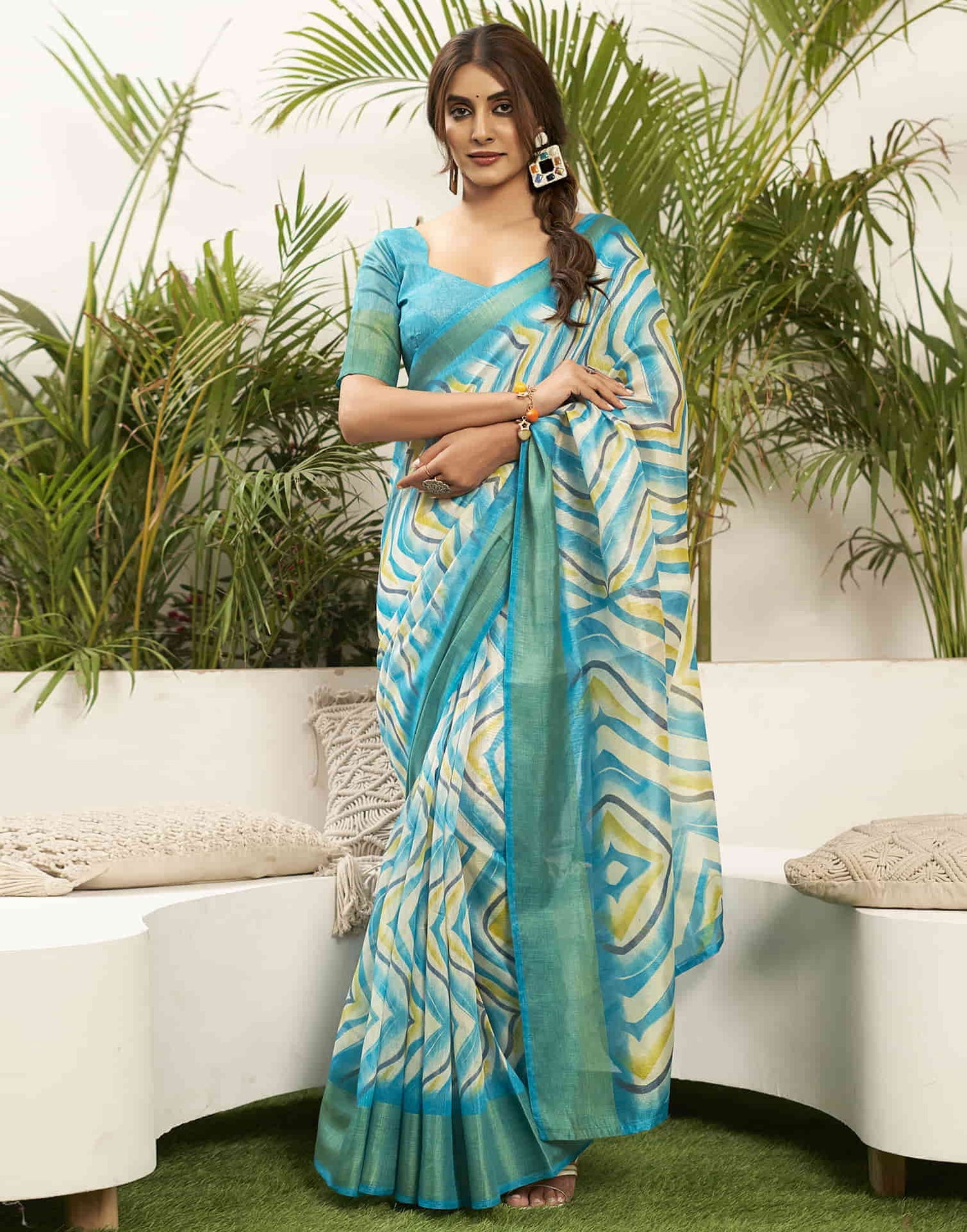 Elegant Blue Handloom Cotton Saree