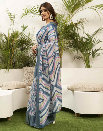 Elegant Grey Handloom Cotton Saree