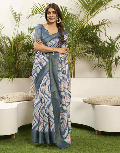 Elegant Grey Handloom Cotton Saree