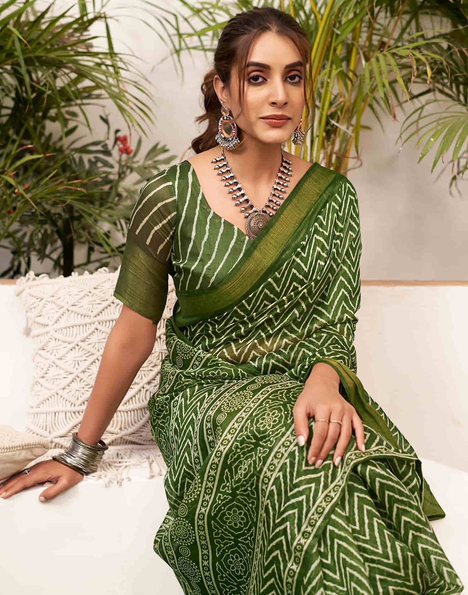 Serene Green Handloom Cotton Saree