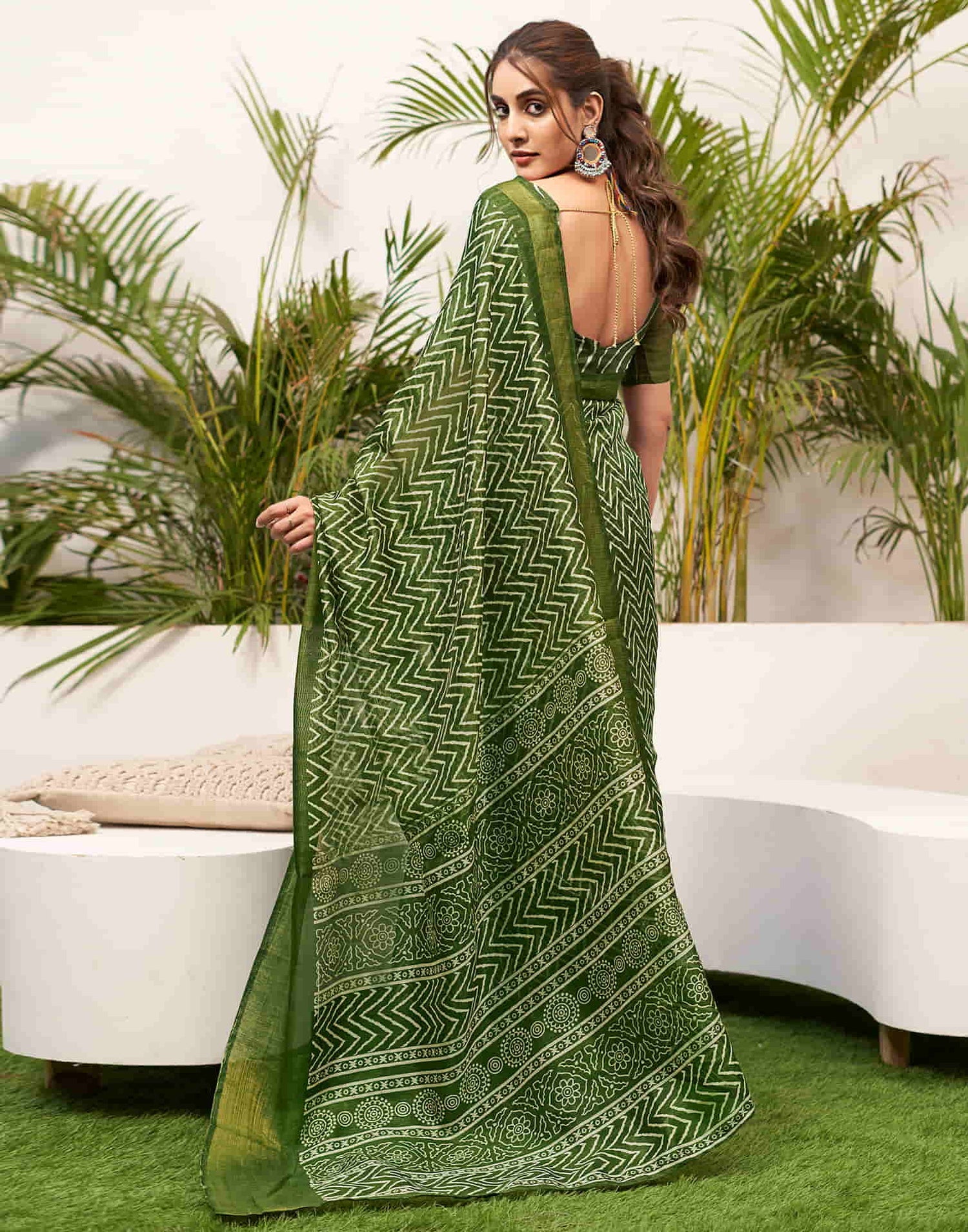 Serene Green Handloom Cotton Saree